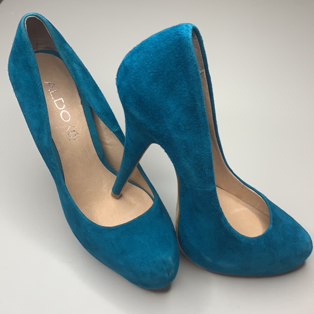 Aldo suede platform pumps Turquoise